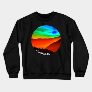 Asheville, NC Sunset Blue Ridge Mountains Crewneck Sweatshirt